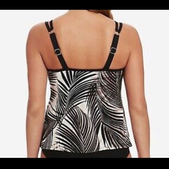 🎀Swim solutions printed zebra tankini swim top size:14🎁 - Picture 2 of 7